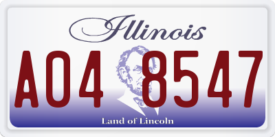 IL license plate A048547