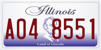 IL license plate A048551