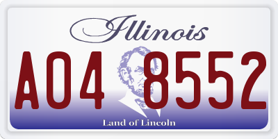 IL license plate A048552