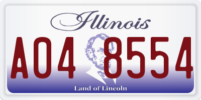 IL license plate A048554