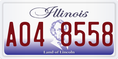 IL license plate A048558