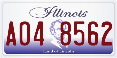 IL license plate A048562