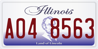 IL license plate A048563