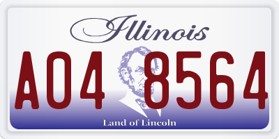 IL license plate A048564
