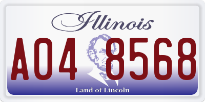 IL license plate A048568