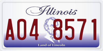 IL license plate A048571