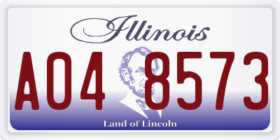 IL license plate A048573