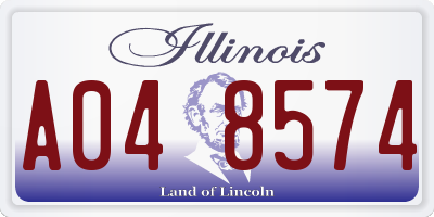 IL license plate A048574