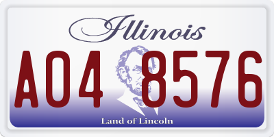 IL license plate A048576