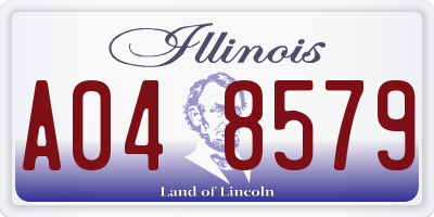 IL license plate A048579