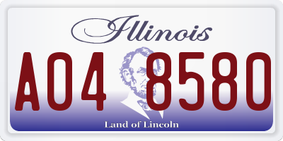 IL license plate A048580