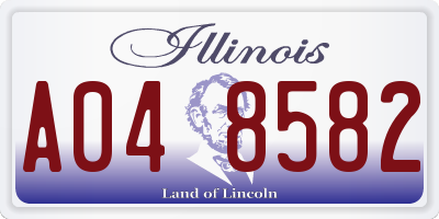 IL license plate A048582