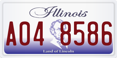 IL license plate A048586