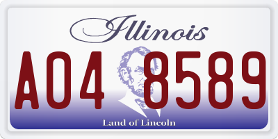 IL license plate A048589