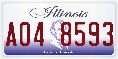 IL license plate A048593