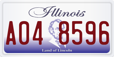 IL license plate A048596
