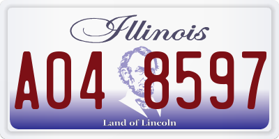 IL license plate A048597