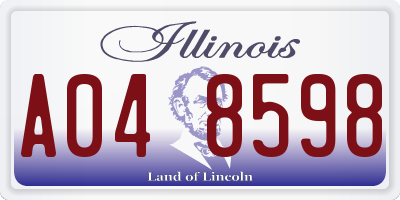 IL license plate A048598