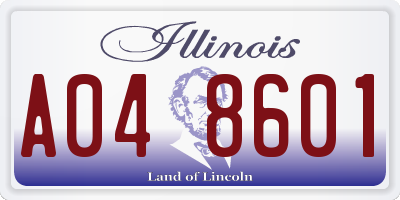 IL license plate A048601