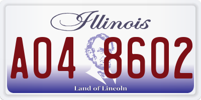 IL license plate A048602
