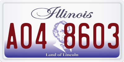 IL license plate A048603