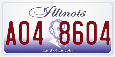 IL license plate A048604