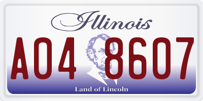 IL license plate A048607