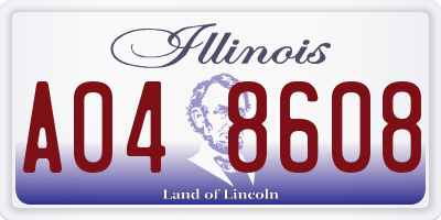 IL license plate A048608