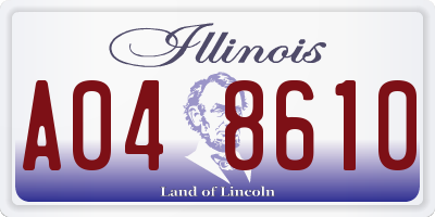 IL license plate A048610