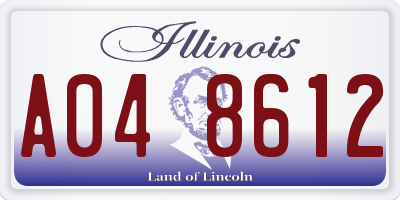 IL license plate A048612