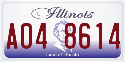 IL license plate A048614