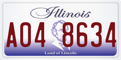 IL license plate A048634
