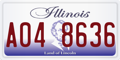 IL license plate A048636