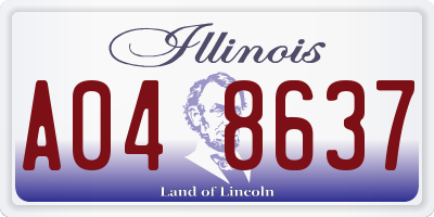 IL license plate A048637