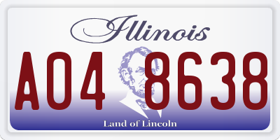 IL license plate A048638