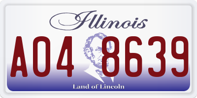 IL license plate A048639