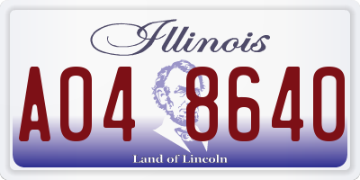 IL license plate A048640