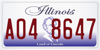 IL license plate A048647