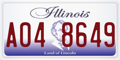 IL license plate A048649