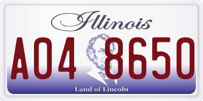 IL license plate A048650