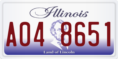 IL license plate A048651