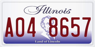 IL license plate A048657