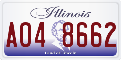 IL license plate A048662
