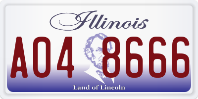 IL license plate A048666