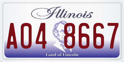 IL license plate A048667