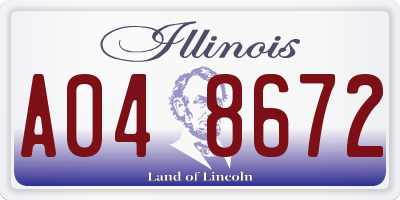 IL license plate A048672