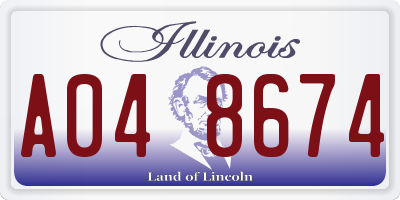 IL license plate A048674