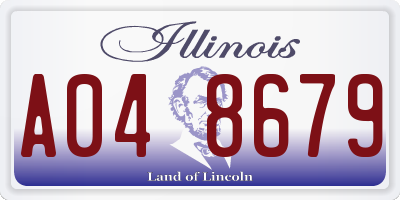 IL license plate A048679