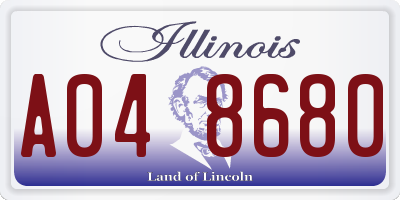 IL license plate A048680