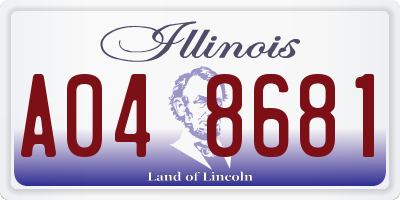 IL license plate A048681
